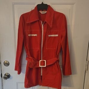 Vintage Koret Of California Women's Red Belted Jacket